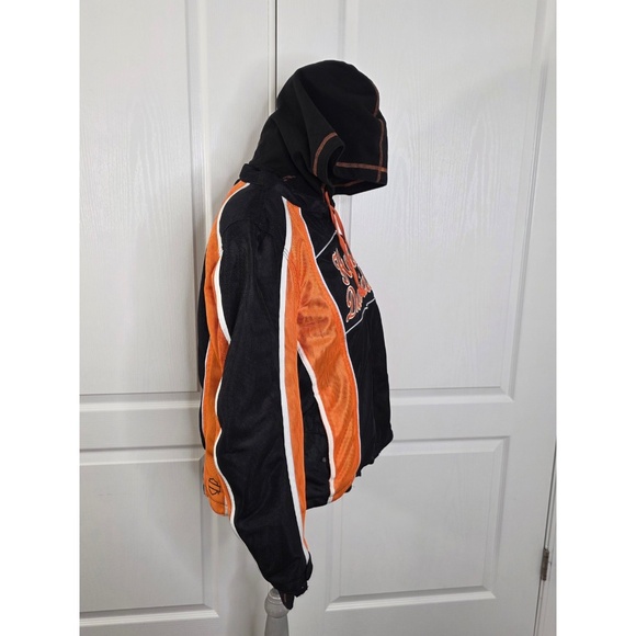 Harley Davidson Jacket XL Black Orange Mesh Cora Hoodie Liner Armor Zip - Picture 2 of 6